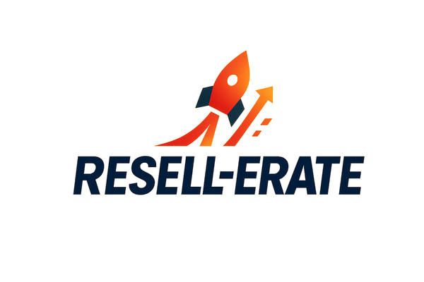 create a logo that is professional that expresses we are reseller experts or great at sales. Come up with a pun play on words and use colors that makes you want to take action to make a purchase
