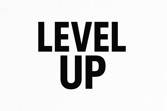cREATE AN IMAGE bLACK TEXT that says LEVEL UP